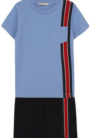 Хлопковый комплект из футболки и шорт Moncler Enfant Moncler D1-954-88092-05-83907/4-6A купить с доставкой