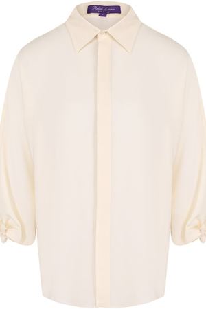 Однотонная шелковая блуза свободного кроя Ralph Lauren Ralph Lauren 290698304 вариант 2 купить с доставкой