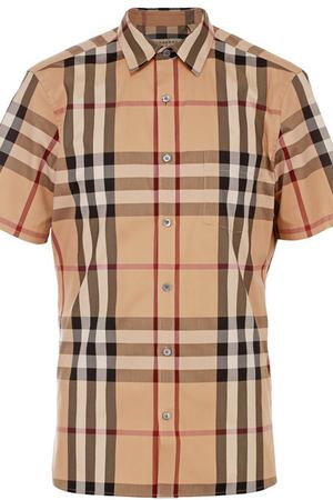 Рубашка из эластичного хлопка с короткими рукавами Burberry Burberry 4557597