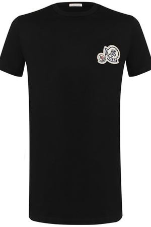 Хлопковая футболка с нашивками Moncler Moncler D2-091-80325-00-8390Y вариант 3 купить с доставкой