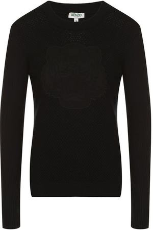Хлопковый вязаный пуловер с круглым вырезом Kenzo Kenzo 2T04303XB купить с доставкой