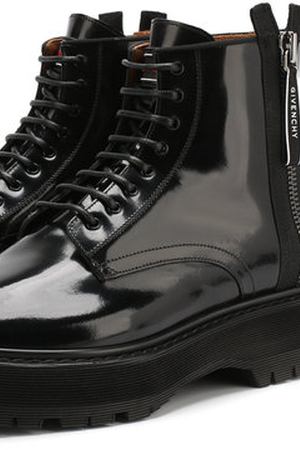 Кожаные ботинки на шнуровке и молнии Givenchy Givenchy BH7005H07W купить с доставкой