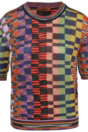 Вязаный топ с круглым вырезом и коротким рукавом Missoni Missoni E18.MD.210733 вариант 2 купить с доставкой