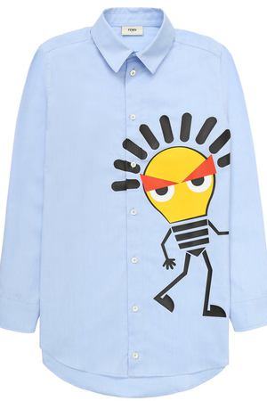 Хлопковая рубашка с принтом Fendi Fendi JMC044/1PH/10A-12A