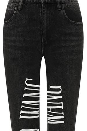 Укороченные джинсы с логотипом бренда Denim X Alexander Wang Alexander Wang 4D994314AA купить с доставкой