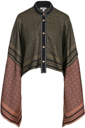 Шелковая блуза свободного кроя с расклешенными рукавами Loewe Loewe S2277020F0