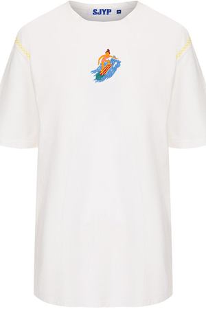 Хлопковая футболка свободного кроя с вышивкой Steve J & Yoni P Steve J & Yoni P PWMS2W-X12900