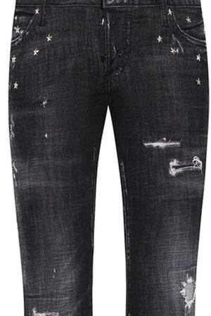 Укороченные джинсы с потертостями Dsquared2 Dsquared2 S73LA0213/S30357 купить с доставкой
