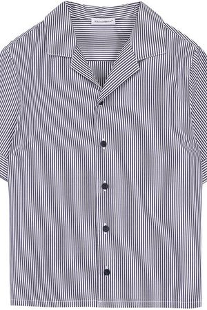 Хлопковая рубашка в полоску с логотипом бренда Dolce & Gabbana Dolce & Gabbana L42S43/FR5QP/2-6