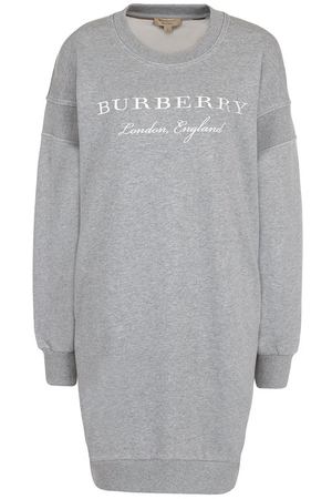 Хлопковое платье-толстовка с принтом Burberry Burberry 4057511 купить с доставкой