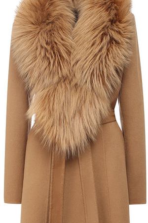 Пальто из смеси шерсти и кашемира с воротником из меха лисы Yves Salomon Yves Salomon 9WYM01119CARD вариант 2