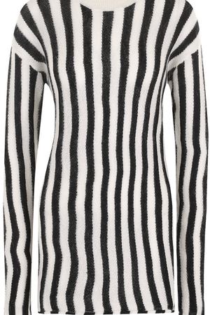 Удлиненный пуловер в полоску с круглым вырезом Helmut Lang Helmut Lang H05HW709