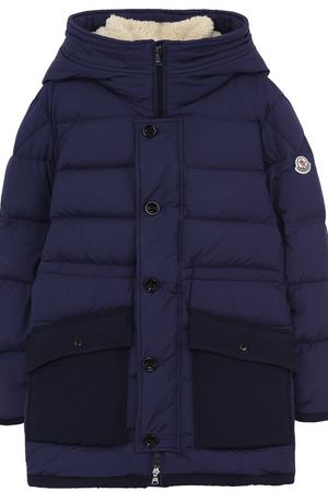 Пуховая куртка с накладными карманами и капюшоном Moncler Enfant Moncler C2-954-42332-85-53859/12-14A