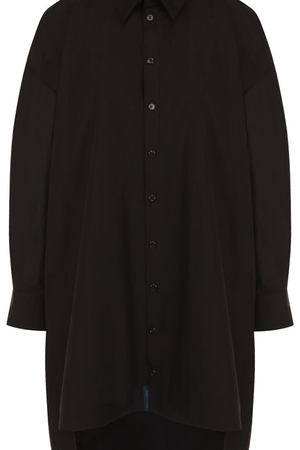 Удлиненная хлопковая блуза свободного кроя Yohji Yamamoto Yohji Yamamoto FI-B51-001 купить с доставкой