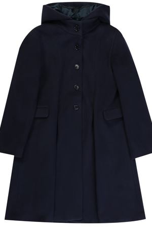 Шерстяное пальто свободного кроя с капюшоном Caf Caf 502-VE/6A-8A