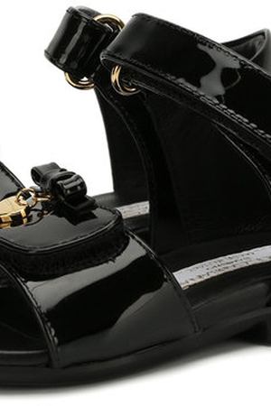 Лаковые босоножки с застежками велькро с бантами Dolce & Gabbana Dolce & Gabbana D20045/A1328 вариант 2