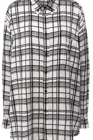 Шелковая блуза в клетку Balenciaga Balenciaga 544294/TCLC1
