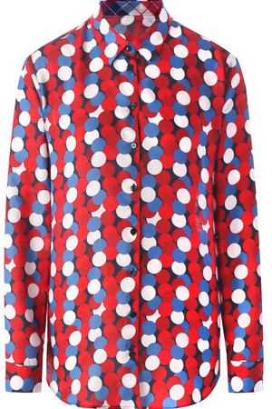 Блуза из смеси хлопка и шелка с принтом Van Laack Van Laack CARRY-FDI/170472
