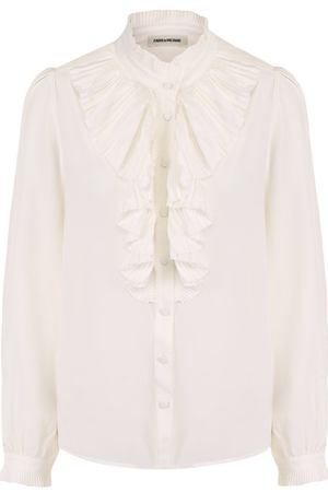 Шелковая блуза с воротником-стойкой и плиссированным оборками Zadig&Voltaire ZADIG&VOLTAIRE SGCP0502F