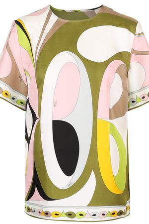 Шелковый топ прямого кроя с принтом Emilio Pucci Emilio Pucci 76RM82/76736