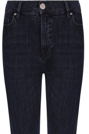Укороченные хлопковые джинсы с потертостями Victoria, Victoria Beckham Victoria Victoria Beckham VB401 PAW18 498 купить с доставкой
