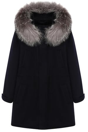 Кашемировое пальто с меховой отделкой Loro Piana Loro Piana FAI4117 вариант 3 купить с доставкой