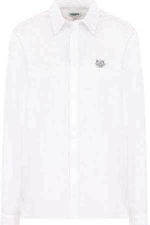 Хлопковая блуза прямого кроя с логотипом бренда Kenzo Kenzo 2CH0805AP купить с доставкой