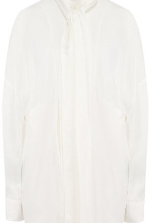 Однотонная блуза свободного кроя с воротником аскот Ann Demeulemeester Ann Demeulemeester 1801-1834-P-136-002