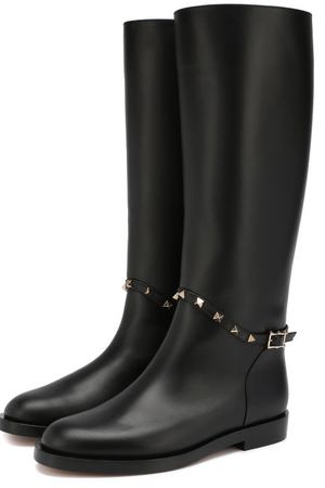 Кожаные сапоги Valentino Garavani Rockstud Valentino Valentino QW2S0I60/VXS купить с доставкой