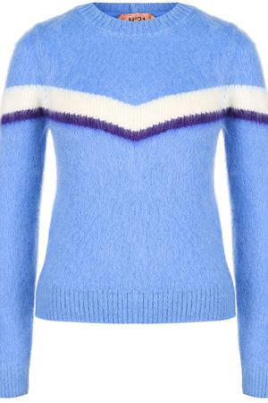 Шерстяной пуловер с круглым вырезом No. 21 №21 18I N2M0/A033/7086