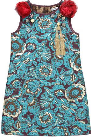 Мини-платье с цветочными аппликациями и декором Dolce & Gabbana Dolce & Gabbana 0131/L58D46/FJM2B/8-12
