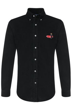 Хлопковая рубашка с воротником button down Polo Ralph Lauren Polo Ralph Lauren 710723616 купить с доставкой