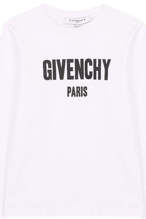 Хлопковый лонгслив с логотипом бренда Givenchy Givenchy H25031