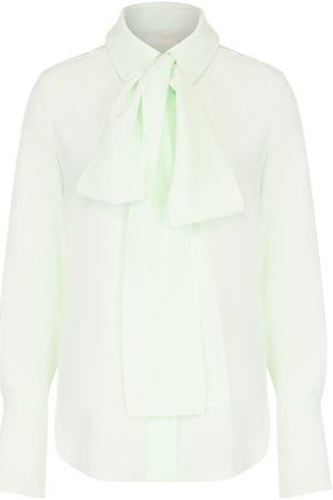 Однотонная шелковая блуза с воротником аскот Chloé Chloe CHC18SHT59004 купить с доставкой