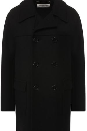Двубортное шерстяное пальто Saint Laurent Saint Laurent 365019/Y280F купить с доставкой