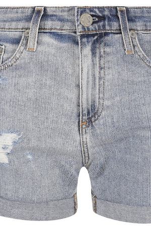 Джинсовые мини-шорты с потертостями Ag AG Jeans LED1489/21Y-RFD