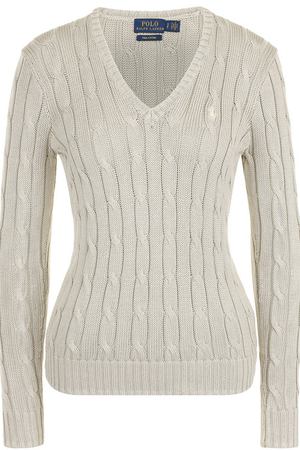 Пуловер фактурной вязки с логотипом бренда Polo Ralph Lauren Polo Ralph Lauren 211580008 вариант 4