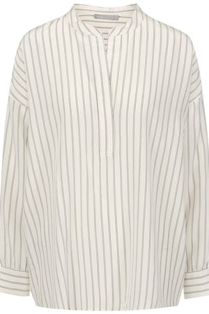 Шелковая блуза свободного кроя в полоску Vince Vince V471611635
