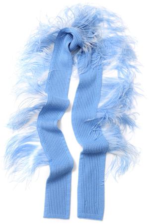 Кашемировый шарф с перьевой отделкой Dries Van Noten Dries Van Noten 182-12216-6746