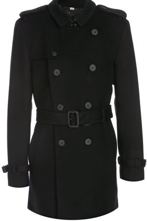 Двубортное пальто из шерсти с поясом Burberry Burberry 3877791