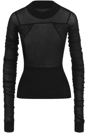 Полупрозрачный приталенный лонгслив с круглым вырезом Rick Owens Rick Owens RP18S8204/UC купить с доставкой