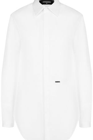 Однотонная хлопковая блуза прямого кроя Dsquared2 Dsquared2 S75DL0590/S35244 купить с доставкой