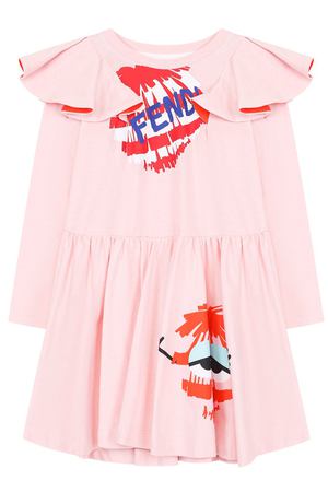 Хлопковое платье с принтом и оборками Fendi Fendi JFB145/7AJ/6A-8A