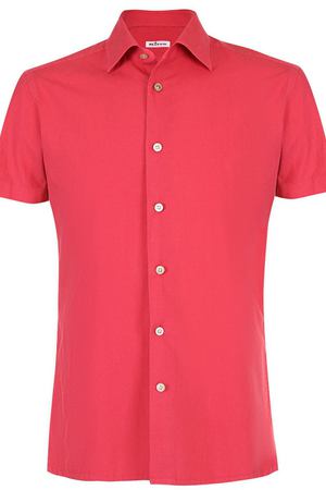 Рубашка с короткими рукавами из смеси хлопка и льна Kiton Kiton UMCNERH0637304000 вариант 3