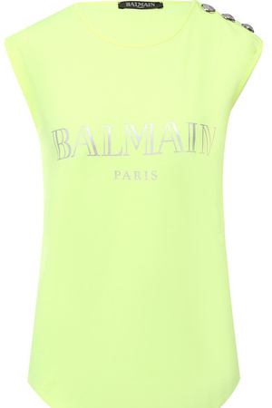 Хлопковый топ с логотипом бренда Balmain Balmain PF01005/I015 вариант 2 купить с доставкой