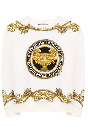 Хлопковый свитшот с принтом Young Versace Young Versace YVFFE131/YFEC2S/6A купить с доставкой