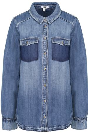 Джинсовая блуза прямого кроя с потертостями Paige Paige 3510712-4532/4352 купить с доставкой