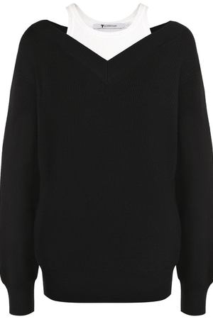 Шерстяной пуловер свободного кроя T by Alexander Wang T by Alexander Wang 4K481057N3 купить с доставкой