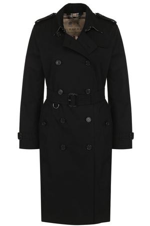 Однотонное хлопковое пальто с поясом Burberry Burberry 4009020 купить с доставкой