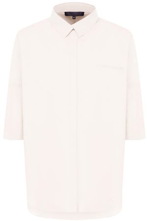 Хлопковая блуза свободного кроя с укороченным рукавом Tegin Tegin SB1839 купить с доставкой